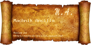 Machnik Ancilla névjegykártya